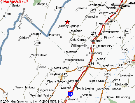 Map showing I-81, Exit 273.