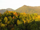 mountain views with evening sun